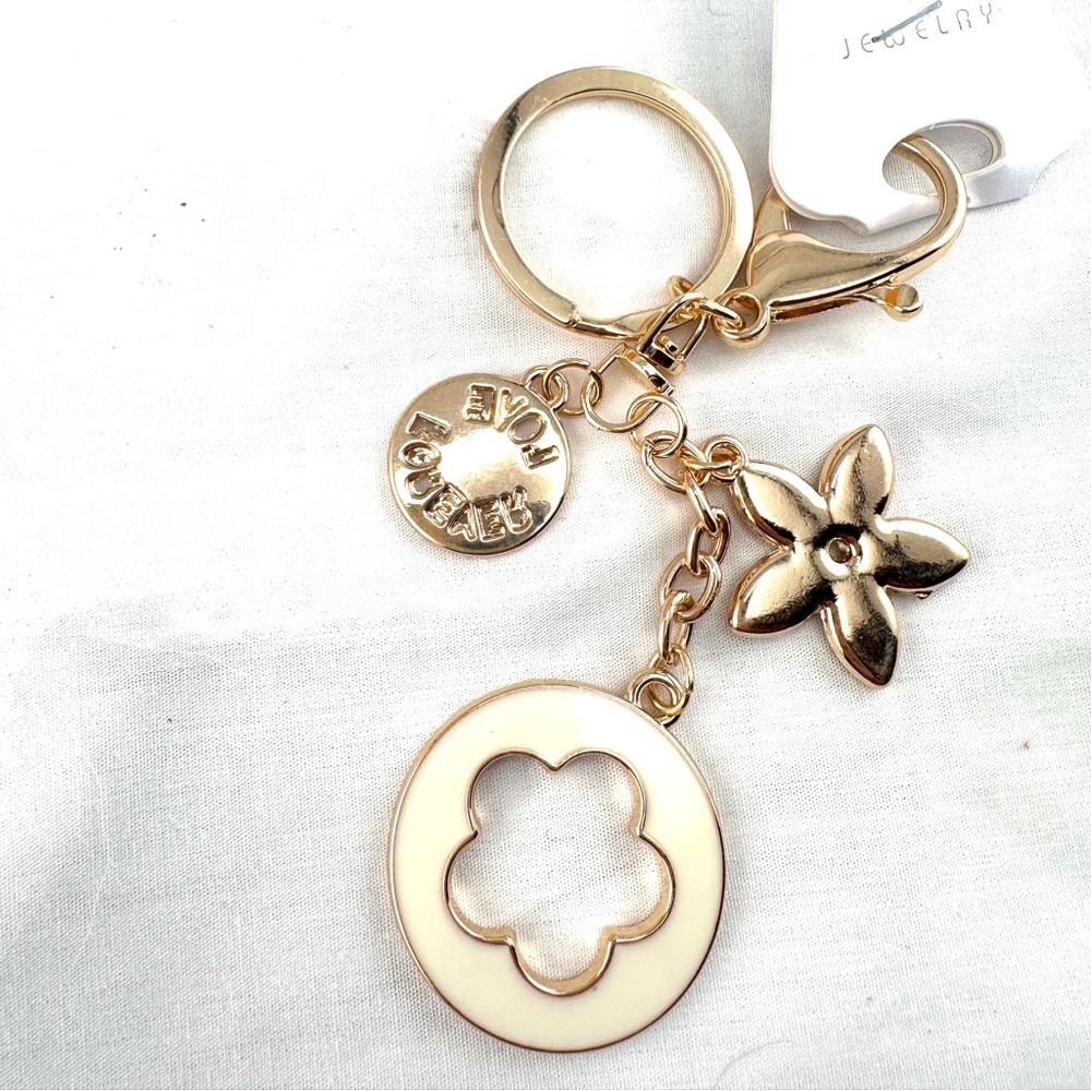 Unbranded keychain or purse charm. Gold and black. NEW.